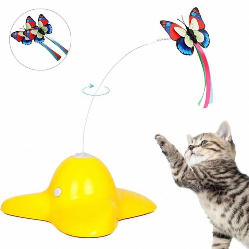 Interaktives Katzenspielzeug – Elektrischer Schmetterling Für Jagdübungen Mit 360° Rotation